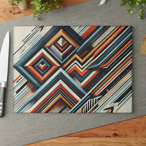 Abstract Glass Cutting Board with Geometrical Pattern - Dipaliz - Boards