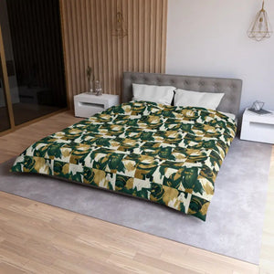 Abstract Green Camouflage Duvet Cover - Earthy Modern - Dipaliz - Covers