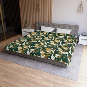 Abstract Green Camouflage Duvet Cover - Earthy Modern - Dipaliz - King / White - Covers