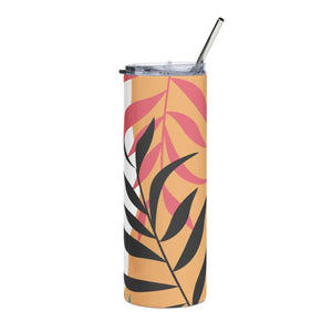 Skinny Matte Tumbler - Abstract Leaves 20oz Steel - Dipaliz - Tumblers