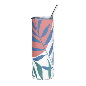 Skinny Matte Tumbler - Abstract Leaves 20oz Steel - Dipaliz - Tumblers