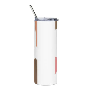 Skinny Matte Tumbler 20oz Stainless Steel Abstract Leaves Dipaliz - White / Tumblers