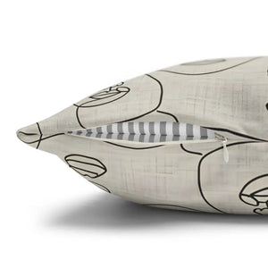 Abstract Line Art Faces Pillow Cover - Modern Neutral - Dipaliz - Throw Pillows