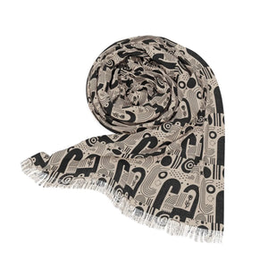 Dynamic Abstract Line Pattern Scarf - Plush Polyester - Dipaliz - Scarves & Shawls