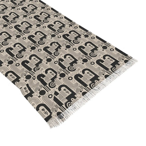 Dynamic Abstract Line Pattern Scarf - Plush Polyester - Dipaliz - Scarves & Shawls