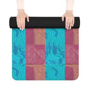 Geometric Rubber Yoga Mat – Microfiber Suede - Dipaliz - & Pilates Mats