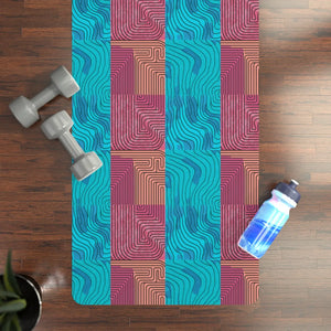 Geometric Rubber Yoga Mat – Microfiber Suede - Dipaliz - & Pilates Mats