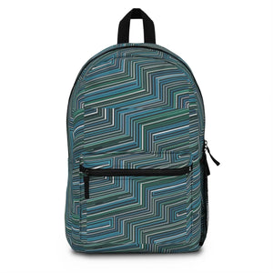 Abstract Blue Backpack - Adjustable Shoulder Straps - Dipaliz - Backpacks
