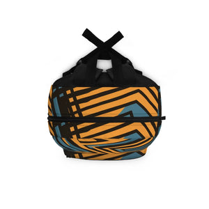Spacious Lines Blue Backpack - Waterproof Polyester - Dipaliz - Backpacks