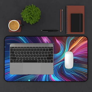 Neon Waves Desk Mat - Abstract - Dipaliz - Workstation & Cubicle Accessories