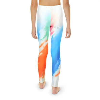 Unlock Style with Youth Orange Abstract Length Leggings - Kids Clothes