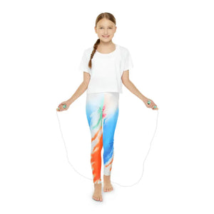 Orange Abstract Pattern Leggings - Fun Kids Activewear - Dipaliz