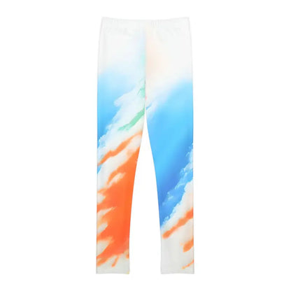 Unlock Style with Youth Orange Abstract Length Leggings - Kids Clothes