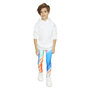 Orange Abstract Pattern Leggings - Fun Kids Activewear - Dipaliz