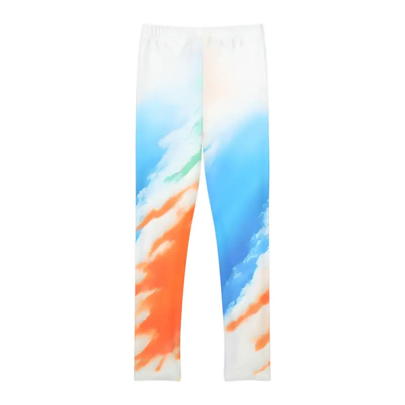 Unlock Style with Youth Orange Abstract Length Leggings - Kids Clothes