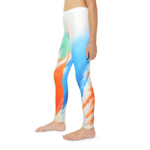 Orange Abstract Pattern Leggings - Fun Kids Activewear - Dipaliz