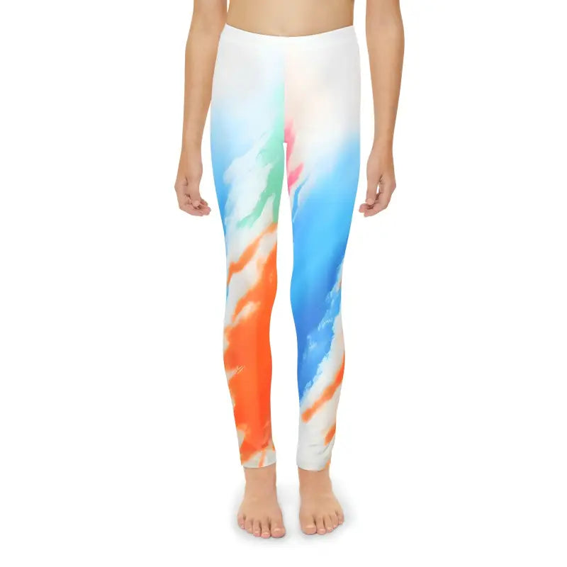 Unlock Style with Youth Orange Abstract Length Leggings - Kids Clothes