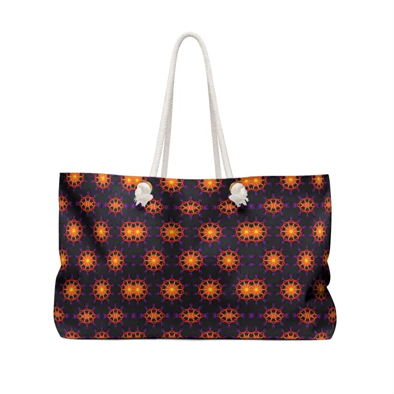 Embrace Adventure with the Abstract Orange Oversized Weekender Bag - 24’’ × 13’’ Bags