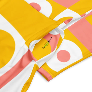 Abstract Orange Midi Dress - Bold Statement Piece - Dipaliz - Dresses