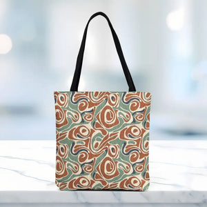 Bags - Woven Tote - Abstract Organic Shapes Tapestry Style - Dipaliz Artwork / 17’’ × 18’’