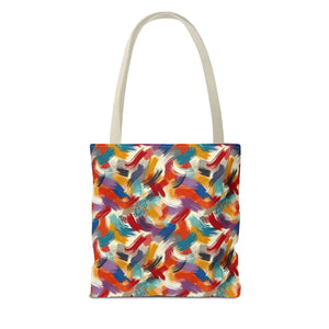 Vibrant All-over Print Tote Bag - Abstract Paint Pattern - Dipaliz - Bags
