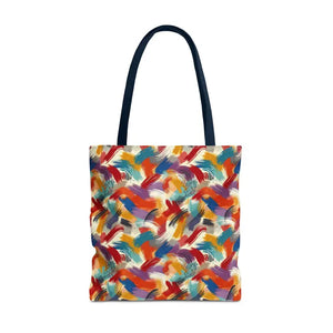 Abstract Paint Pattern All-over Print Tote Bag - Dipaliz - 18’’ × / Navy - Bags