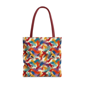 Abstract Paint Pattern All-over Print Tote Bag - Dipaliz - 18’’ × / Red - Bags