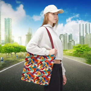 Abstract Paint Pattern All-over Print Tote Bag - Dipaliz - 16’’ × / Red - Bags