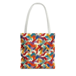 Abstract Paint Pattern All-over Print Tote Bag - Dipaliz - 13’’ × / White - Bags