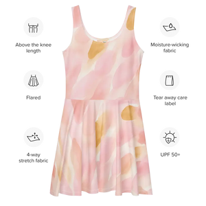 Skater Dress Abstract Pastel Pattern Flared Skirt Dipaliz - Dresses