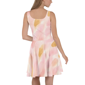 Skater Dress Abstract Pastel Pattern Flared Skirt Dipaliz - Dresses
