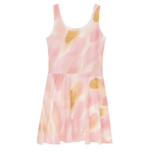 Skater Dress Abstract Pastel Pattern Flared Skirt Dipaliz - Dresses