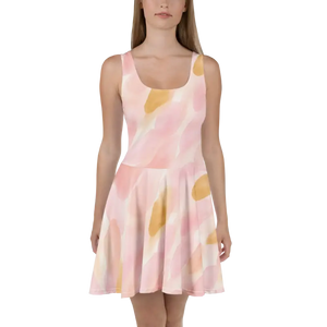 Skater Dress Abstract Pastel Pattern Flared Skirt Dipaliz - Xs - Dresses