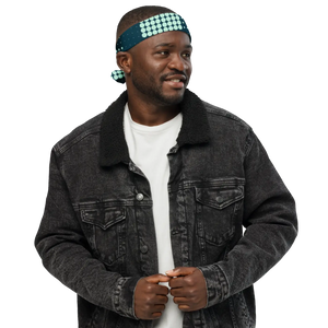 Green Checkered Polyester Bandana - Sustainable Style - Dipaliz - Bandanas & Headties