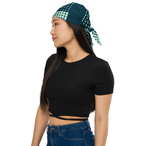 Green Checkered Polyester Bandana - Sustainable Style - Dipaliz - Bandanas & Headties