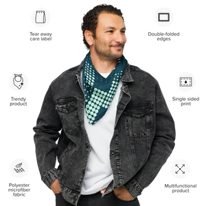 Green Checkered Polyester Bandana - Sustainable Style - Dipaliz - Bandanas & Headties