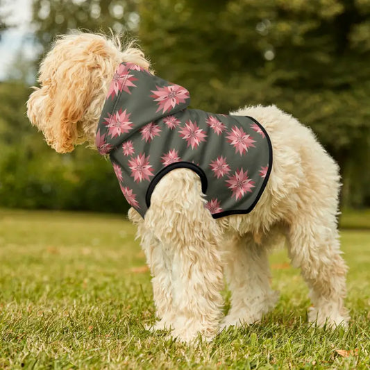 Abstract Pattern Dog Hoodie: White Rib Color Trendy Apparel! - Bold And Stylish Hoodie