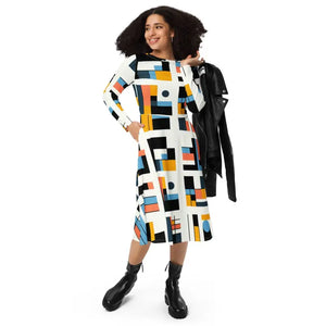 Abstract Pattern Midi Dress - Elegant Women’s Fashion - Dipaliz - Dresses