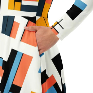 Abstract Pattern Midi Dress - Elegant Women’s Fashion - Dipaliz - Dresses