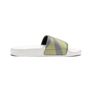 Men’s Pu Slide Sandals Yellow Grey Abstract Design - Dipaliz