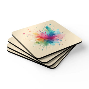 Paint Splash Corkwood Coaster – Prevent Sliding - Dipaliz - Coasters