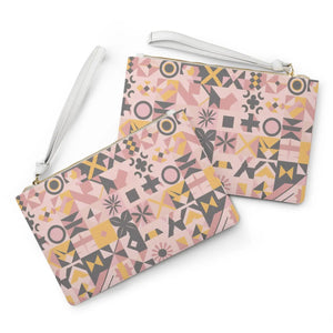 Pink Saffiano Pattern Clutch - Vegan Leather - Dipaliz - Bags