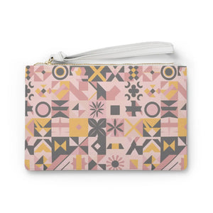 Pink Saffiano Pattern Clutch - Vegan Leather - Dipaliz - Bags