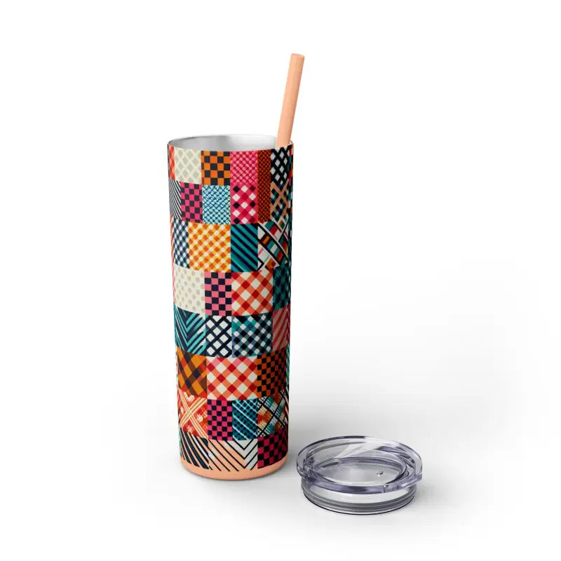 Maars Skinny 20oz Tumbler with Press-on Lid - Sip in Style! - Glossy / Glitter Blush / Mug