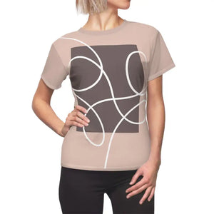 Abstract Pattern Tee - Women’s Fashion Statement - Dipaliz - Xs / White Stitching / 4 Oz. - T-shirts