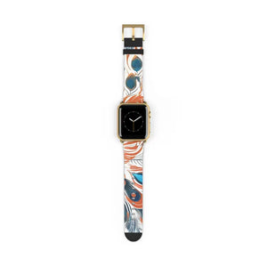 Watch Band - Abstract Pattern Faux Leather Style - Dipaliz - 38 - 41 Mm / Gold Matte - Bands