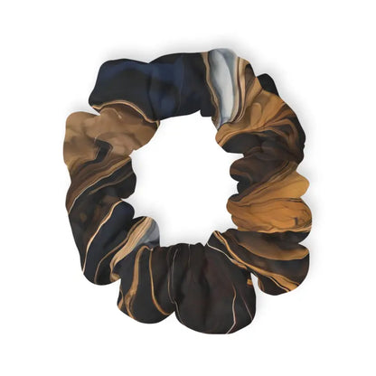 Elevate your Look with Gold Swirl and Abstract Purple Scrunchies - 4’’ × Accessories