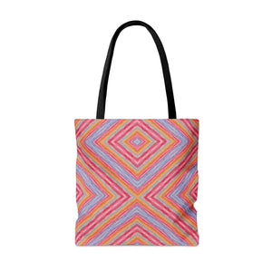Red and Purple Abstract Tote Bag - Bold Vibrant Style - Dipaliz - Handbags