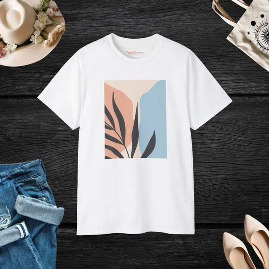 Unisex Ultra Cotton Tee with Bold Abstract Art Design - White / s T-shirt