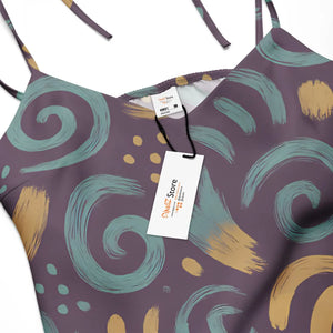 Dreamy Abstract Swirls – Built-in Bra Midi - Dipaliz - Dresses - Xs